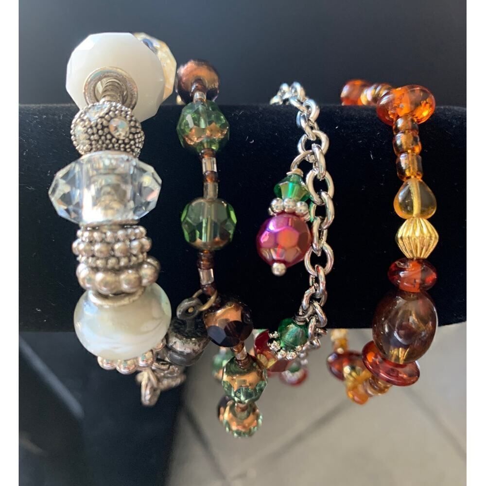 All Things Crystal, Faceted and Colorful Bracelets - SET of 4, Unmarked
